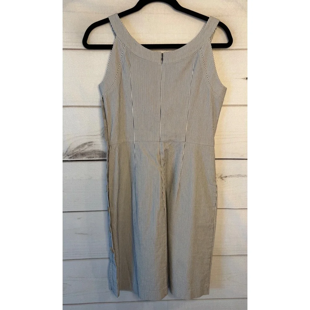 Amy Matto New York Womens Pinstripe Sleeveless Sheath Dress Blue White Size 2 - Picture 6 of 6